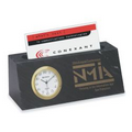 Black Marble Card Holder / Clock